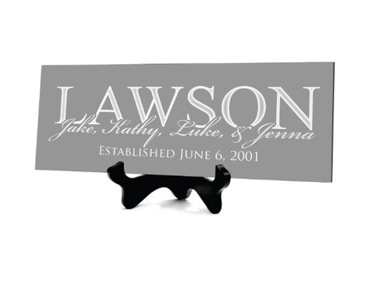 Personalized Carved Wood Family Name Sign With Established Date image 1