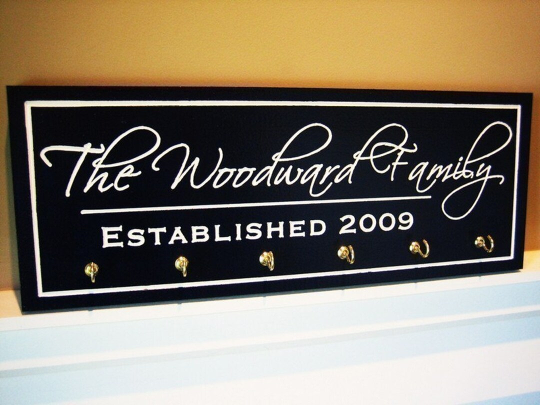 Personalized Carved Wood Family Name Sign With Established Date and ...