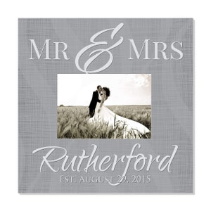 Mr & Mrs Personalized Picture Frame For A 5x7 Photo image 1