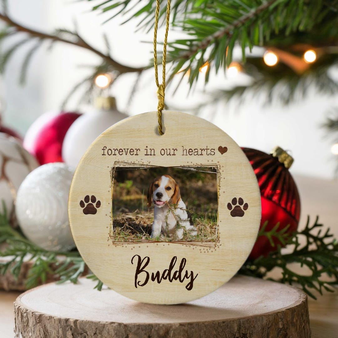 Personalized Forever in Our Hearts Pet Memorial Ornament 3 Inch Ceramic ...