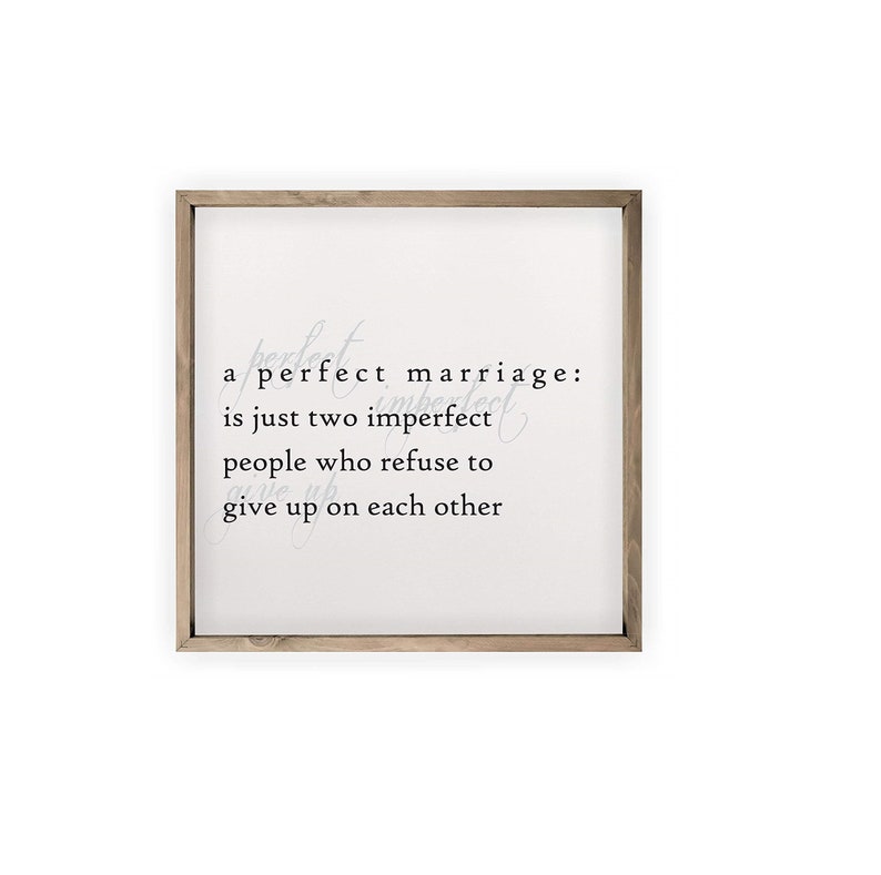 A Perfect Marriage Farmhouse Style Wood Wall Decor Sign Etsy