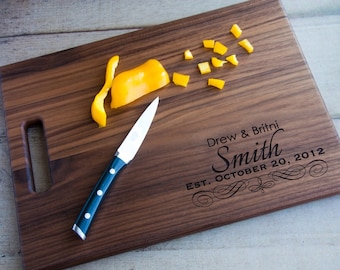 Personalized Laser Engraved Cutting Board With Corner Design