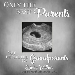 Only The Best Parents Get Promoted To Grandparents Personalized Picture Frame 3.5x3.5 Gray