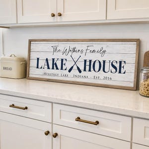 Personalized Lake House Sign, Custom Family Last Name Lake House Sign, Cabin Sign, Lake Home Wall Decor, Housewarming Gift image 5