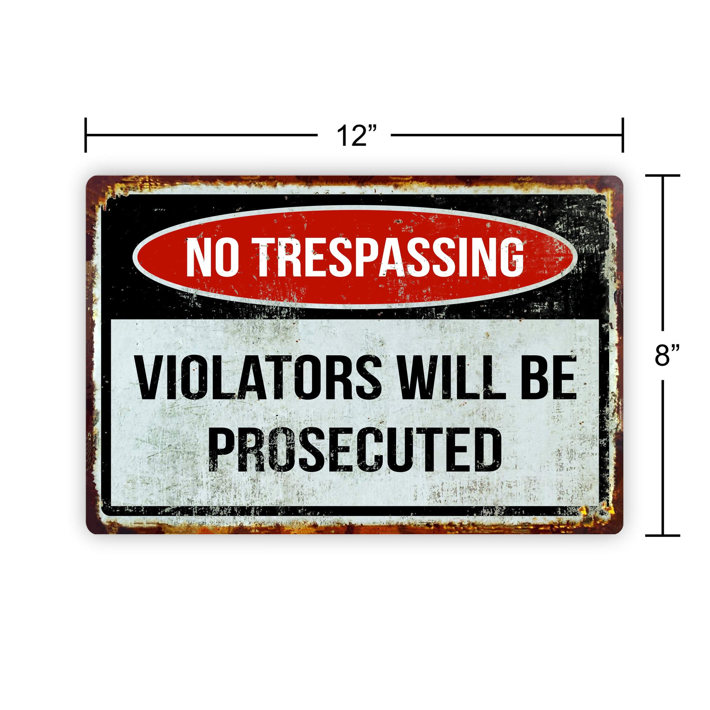 No Trespassing Violators Will Be Shot Survivors Will Be Shot Again Warning Label Decal Bumper Sticker 4x6 in - Walmart Supplies