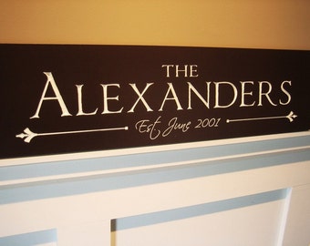 Personalized Carved Wood Family Name Sign With Established Date