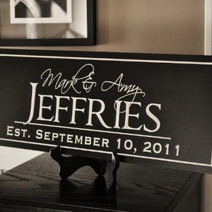 Personalized Carved Wood Family Name Sign With Established Date