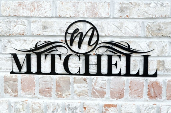 personalized metal cutout family name sign for outdoor use etsy