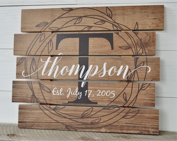 Personalized Family Name Sign Rustic Pallet Wood