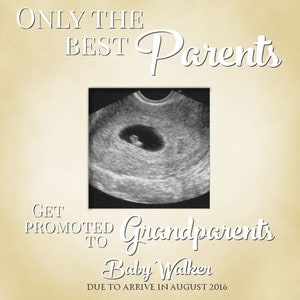 Only The Best Parents Get Promoted To Grandparents Personalized Picture Frame 3.5x3.5 Yellow
