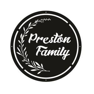Personalized Round Vine Metal Outdoor Address Family Name Sign