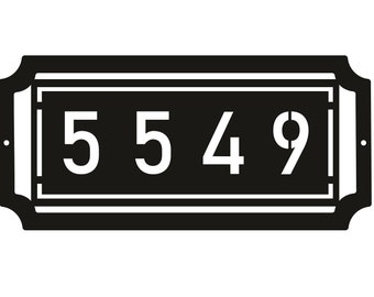 Personalized Metal Outdoor Address Numbers Sign (Horizontal) 7.5x16