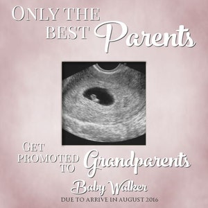 Only The Best Parents Get Promoted To Grandparents Personalized Picture Frame 3.5x3.5 Pink