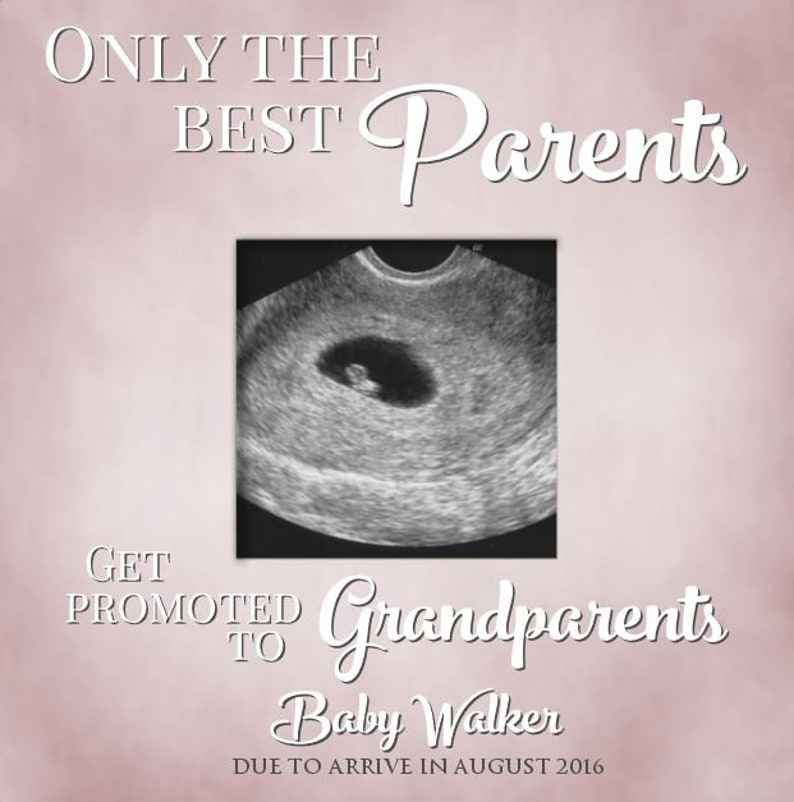 Only The Best Parents Get Promoted To Grandparents Personalized Picture Frame 3.5x3.5 Pink