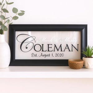 Personalized Acrylic Family Name Sign With Established Date 11x21