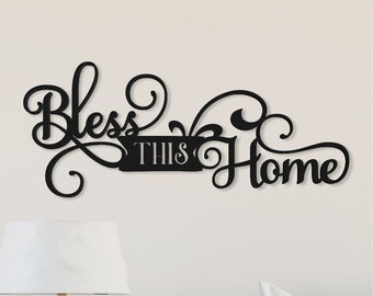 Bless This Home 3D Word Art Wood Cutout 8.5 x 20
