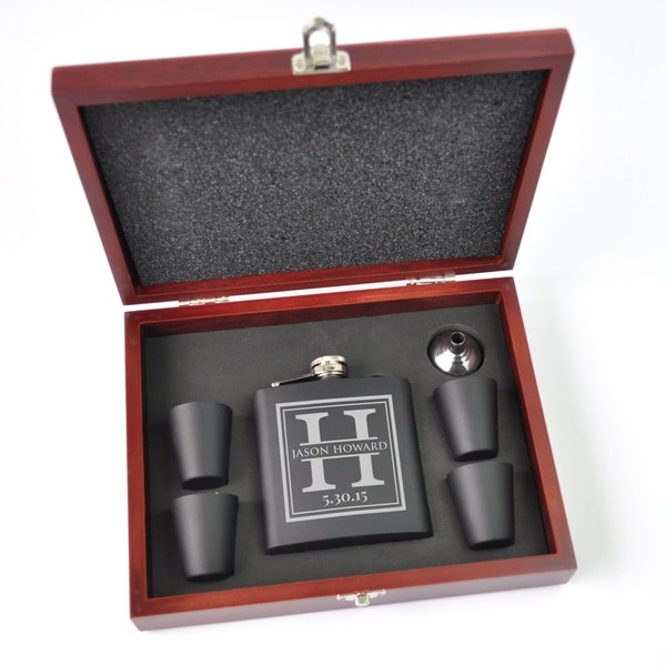 Personalized Flask Set With Shot Glasses