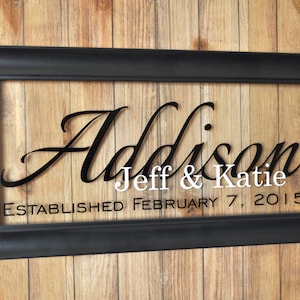 Personalized Acrylic Family Name Sign With Established Date 11x21