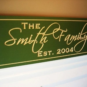 Personalized Carved Wood Family Name Sign With Established Date image 4