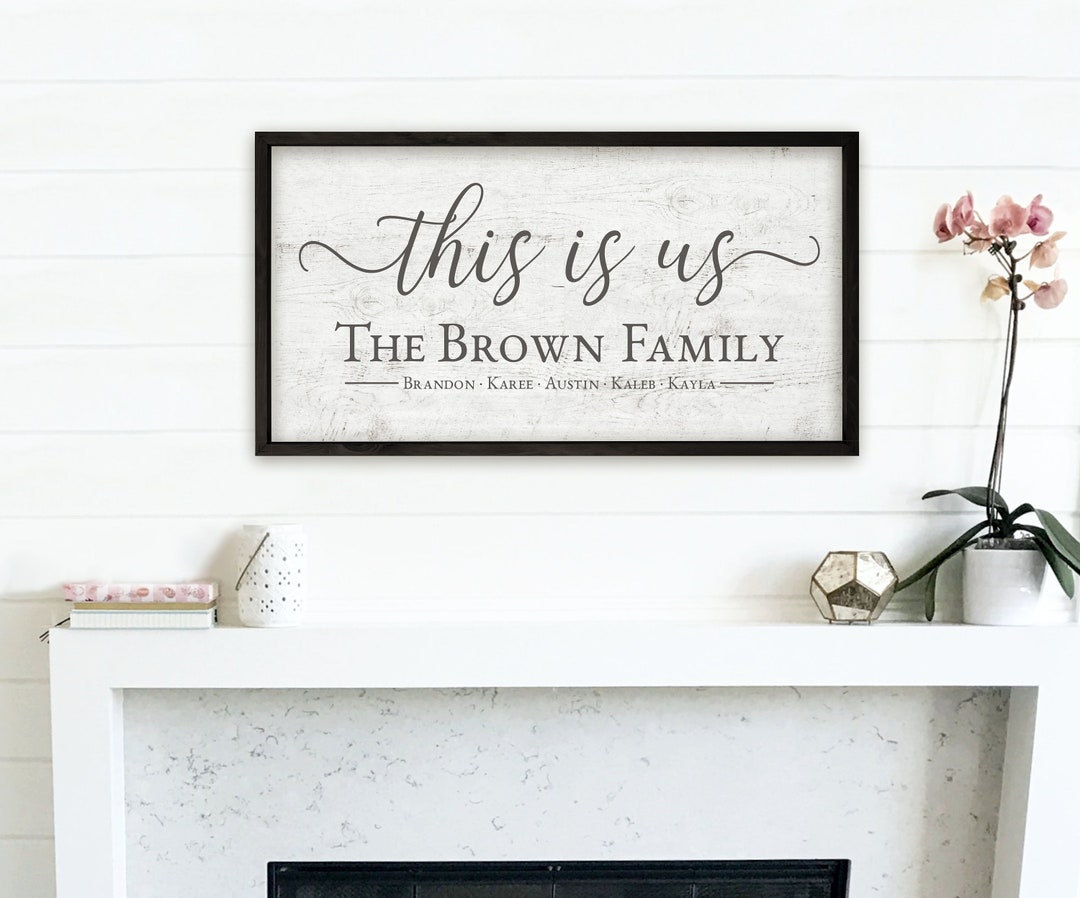Personalized Printed Framed Canvas Board Family Name Sign - This is Us ...