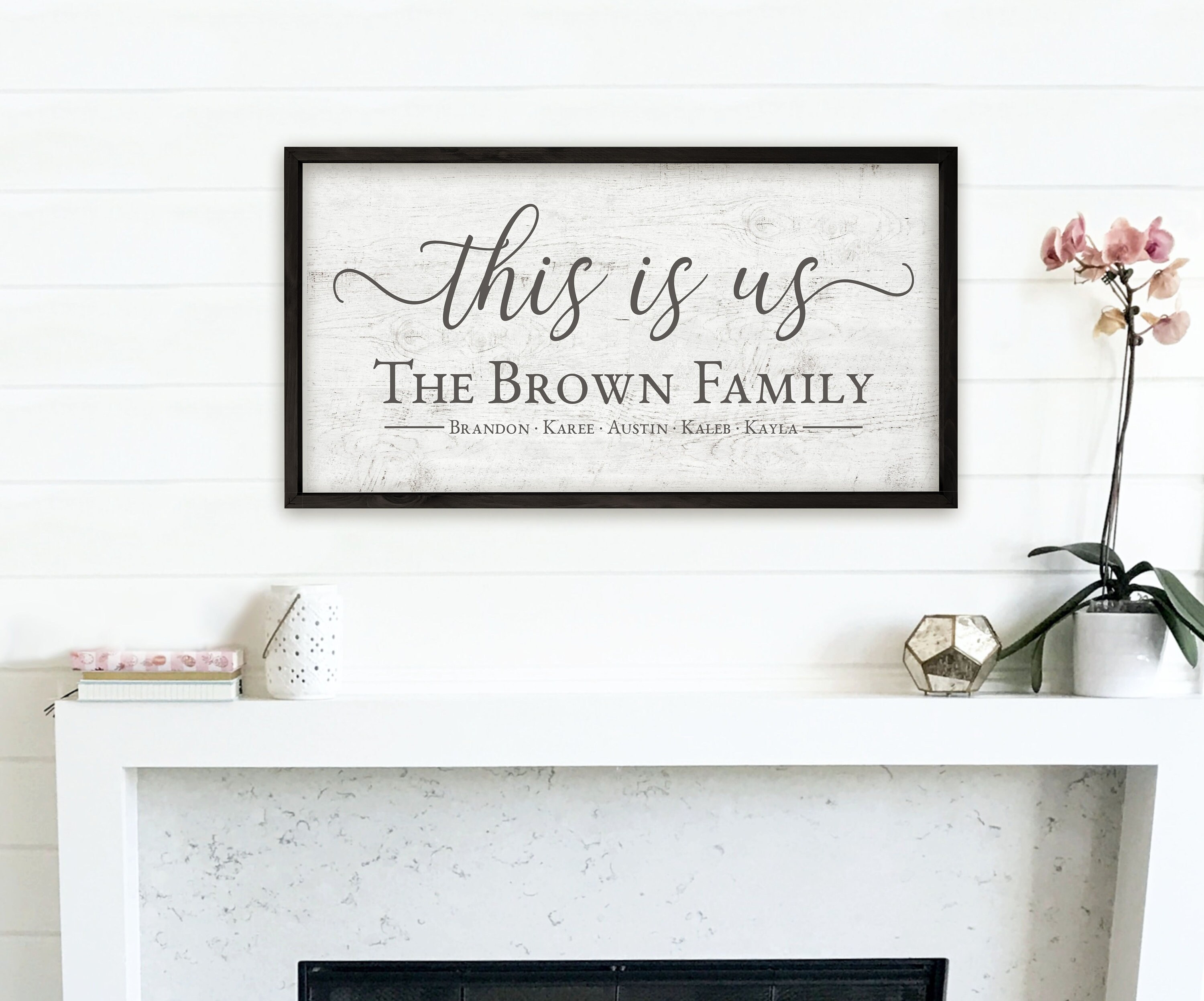 Personalized Printed Framed Canvas Board Family Name Sign - This Is Us