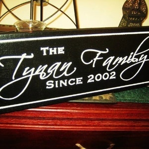 Personalized Carved Wood Family Name Sign With Established Date image 5
