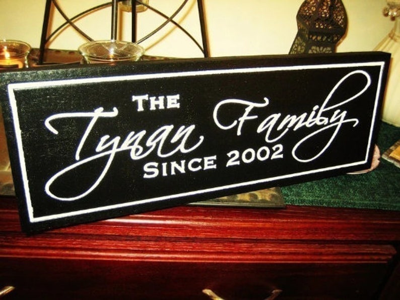 Personalized Carved Wood Family Name Sign With Established Date image 5