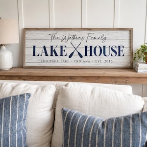 Personalized Lake House Sign, Custom Family Last Name Lake House Sign, Cabin Sign, Lake Home Wall Decor, Housewarming Gift image 4