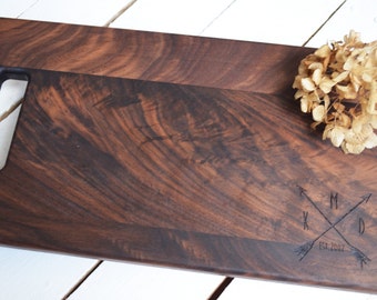 Personalized Laser Engraved Arrow Monogram Cutting Board