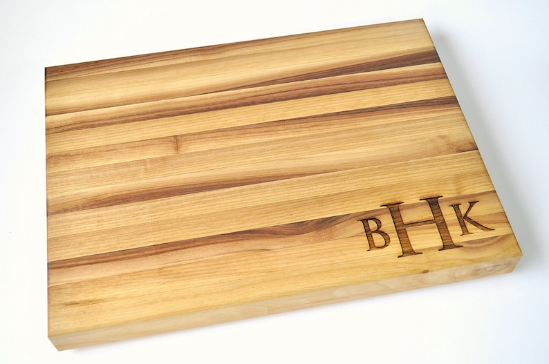 Personalized Laser Engraved Butcher Block Cutting Board 11x15x1.5 image 1