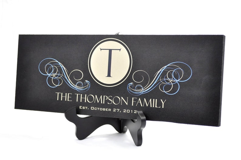 Personalized Printed Wood Family Name Sign With Established Date image 1