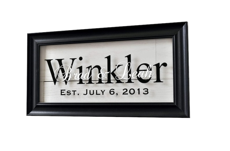 Personalized Glass Family Name Sign With Established Date 11x21 