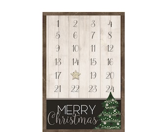 Christmas Tree Framed Christmas Countdown Calendar 16x24