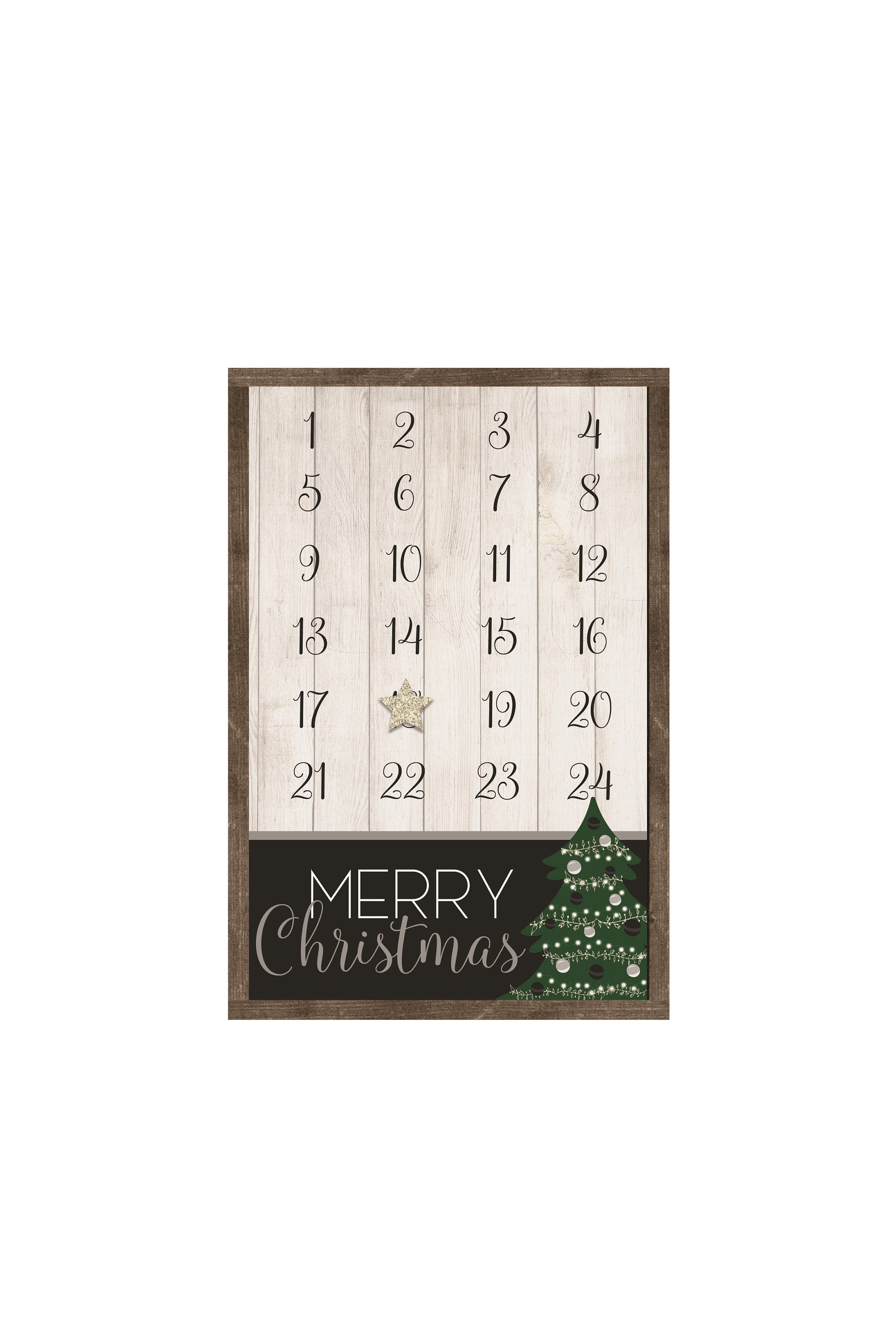 Christmas Tree Framed Christmas Countdown Calendar 16x24