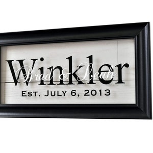 Personalized Glass Family Name Sign With Established Date 11x21 image 1