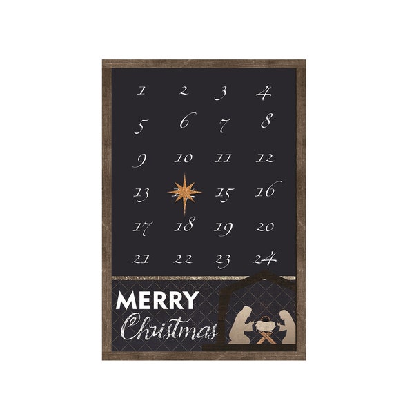 Nativity Scene Christmas Countdown Calendar 16x24