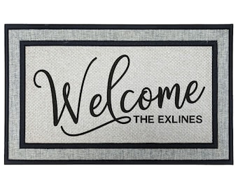 Personalized Doormat Custom Monogram Door Mat With Last Name 18x30
