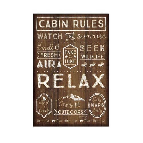 Cabin Rules Farmhouse Style Wood Wall Decor Sign Etsy