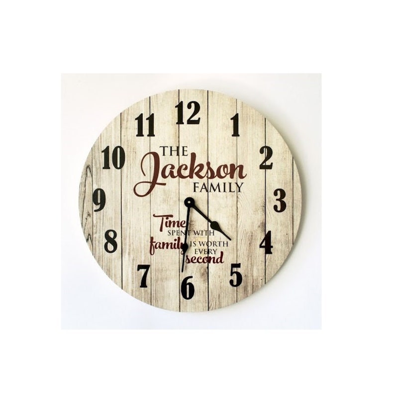 Personalized Rustic Clock 13 or 18 image 1