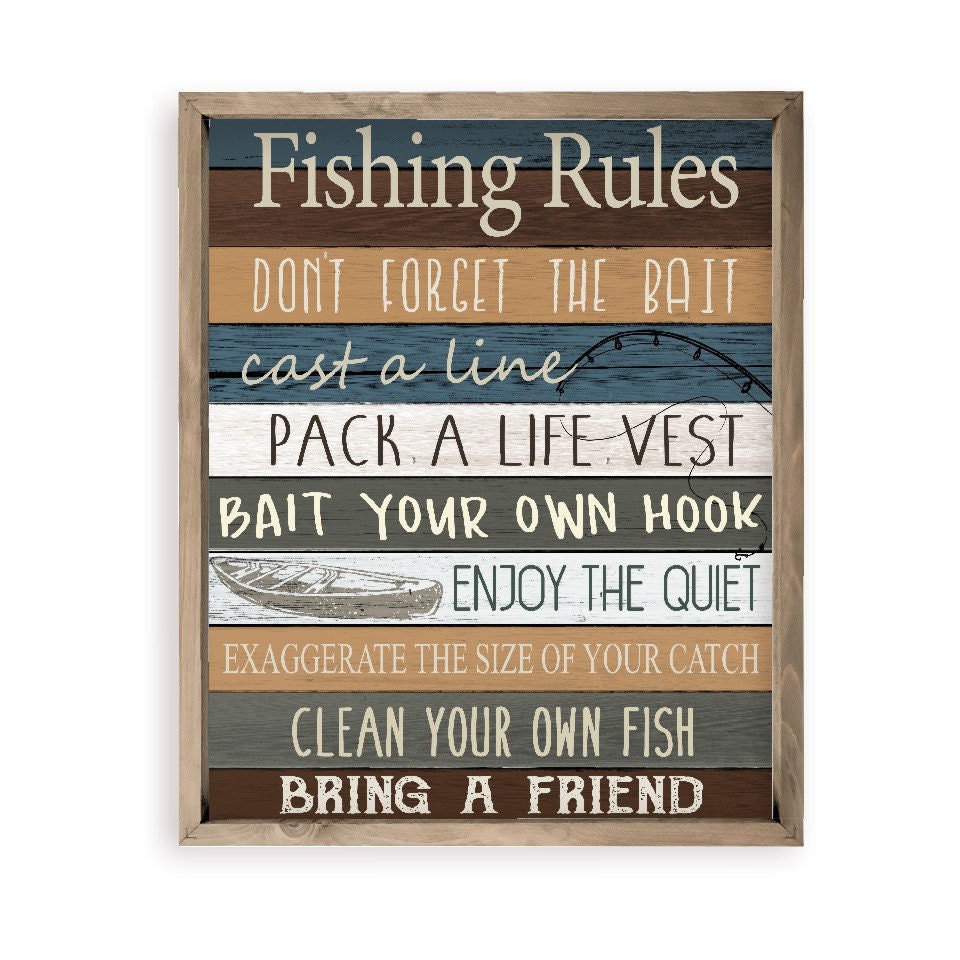 JennyGems Funny Fishing Signs, Where's the Fish, 5.5x5.5 Shelf Sign, Wall  Decor, Fishing Gifts for Dad Grandpa Husband, Fishing Decor, Funny Fishing
