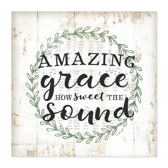 Amazing Grace How Sweet the Sound Farmhouse Style Wood Wall Etsy