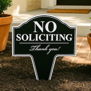 No Soliciting Aluminum Yard Sign 10x14 (Available in English or Spanish)