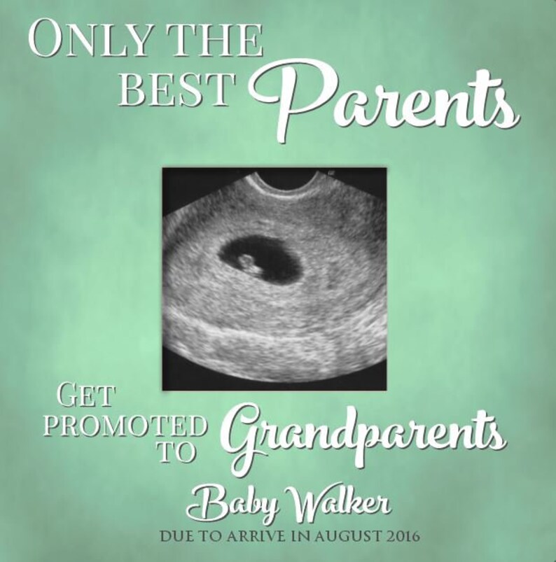 Only The Best Parents Get Promoted To Grandparents Personalized Picture Frame 3.5x3.5 Green