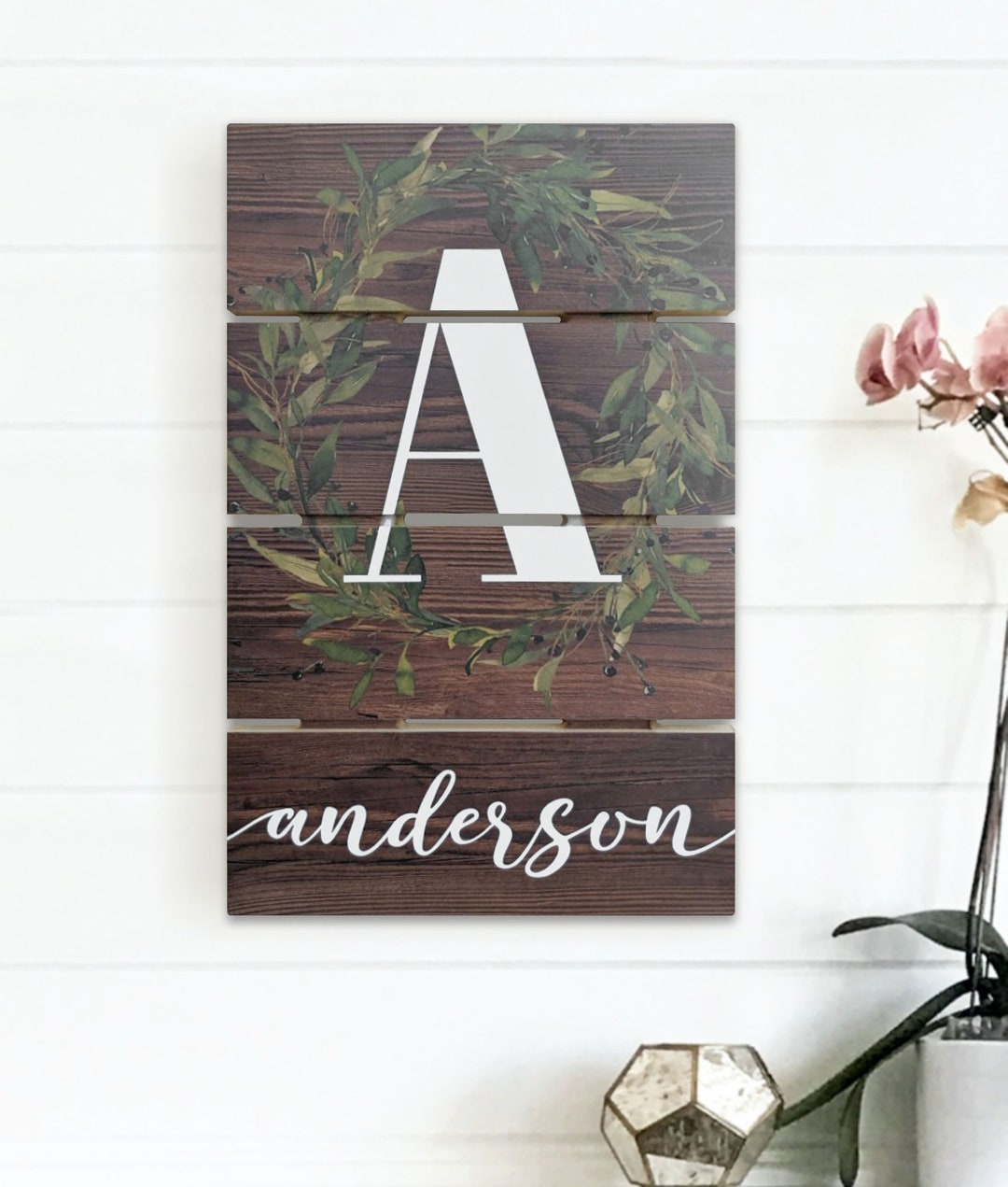 Personalized Printed Wood Name Sign With Monogram Initial 10 X 15.5 - Etsy
