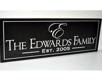 Personalized Carved Wood Family Name Sign With Established Date