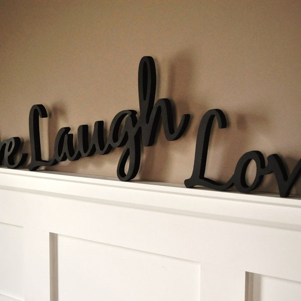 Live Laugh Love 3D Word Art Wood Cutout Set