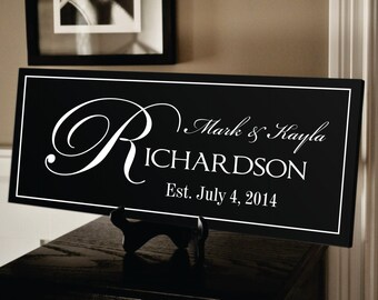 Personalized Carved Wood Family Name Sign With Established Date