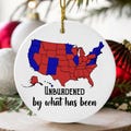 2024 Election Map Ceramic Ornament – "Unburdened by What Has Been" Humorous Trump Celebration Keepsake – 3" Round with Gift Box