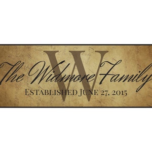 Personalized Printed Wood Family Name Sign With Established Date