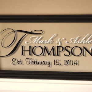 Personalized Acrylic Family Name Sign With Established Date 11x21